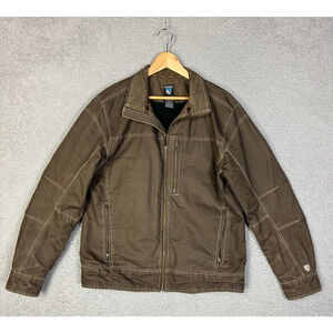 Kuhl Burr Jacket Mens Large Brown Vintage Patina Dye Cotton Outdoor Gorpcore